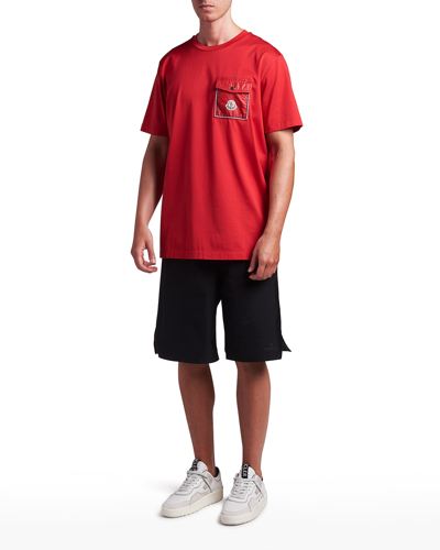 Shop Moncler Men's Maya Pocket T-shirt In Red