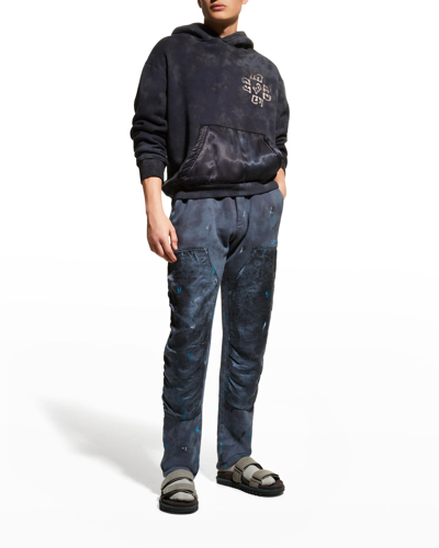 Shop Lost Daze Men's Paint-splatter Sweatpants In Black