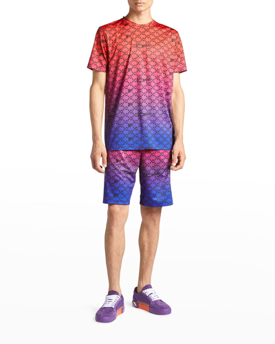 Shop Off-white Men's Monogram Athletic Shorts In Multicolor Red