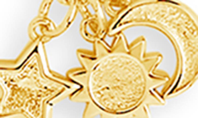 Sterling Forever 14k Gold Plated Sterling Silver Sun Star And Moon Charm Necklace In Gold