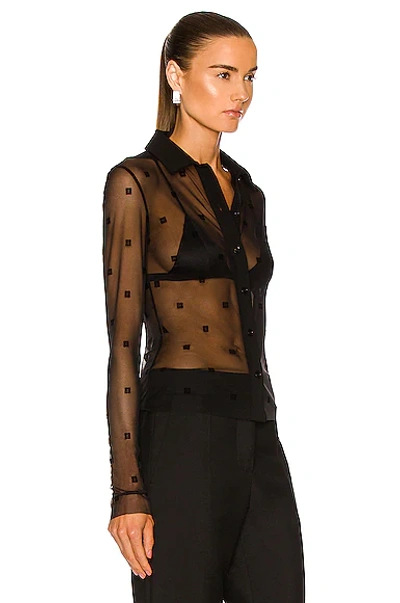 Shop Givenchy Transparent 4g Shirt Blouse In Black