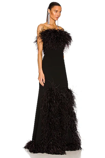 Shop Saint Laurent Strapless Gown In Noir