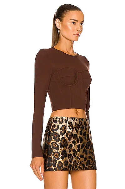 Shop Dolce & Gabbana Long Sleeve Top In Brown