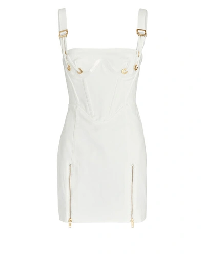 Shop Dion Lee Fan Lace Zip Mini Dress In White