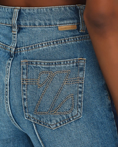 Shop Zimmermann Rhythmic Satin-trimmed Super Flared Jeans In Blue-med