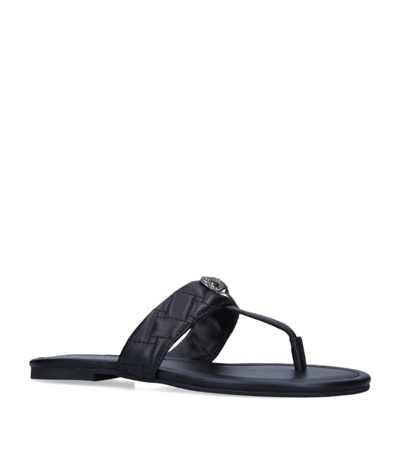 Shop Kurt Geiger Leather Kensington T-bar Sandals In Black