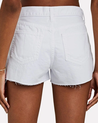 Shop L Agence Audrey Cut-off Denim Shorts In White