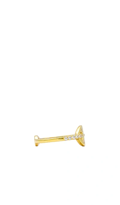 Shop Adinas Jewels Large Mariner Pave Band Ring In Metallic Gold