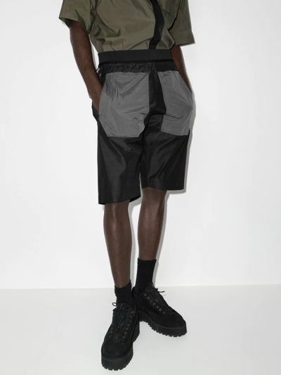 Shop Arnar Mar Jonsson Hraun Panelled Shorts In Black