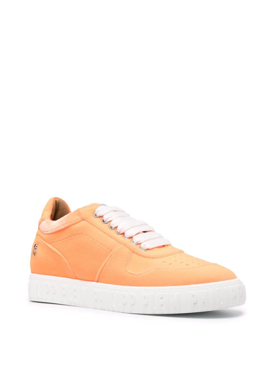 Shop Philipp Plein King Power Velvet Sneakers In Orange