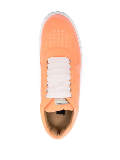 Shop Philipp Plein King Power Velvet Sneakers In Orange