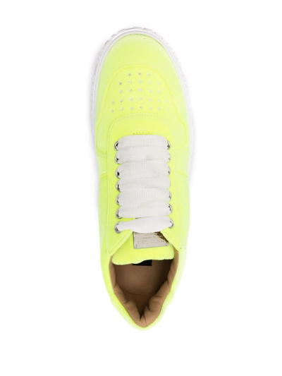 Philipp Plein King Power Velvet Trainers In Yellow