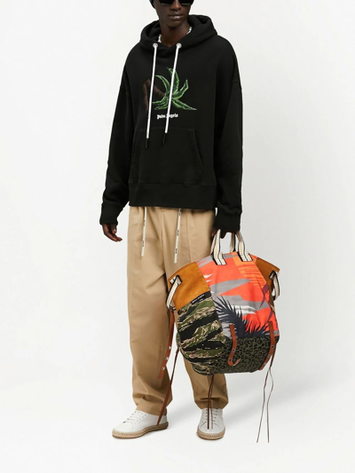 Palm Angels Oversize Broken Palm Graphic Hoodie In Black