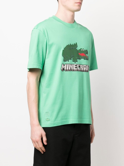 Shop Lacoste Minecraft Organic-cotton T-shirt In Grün