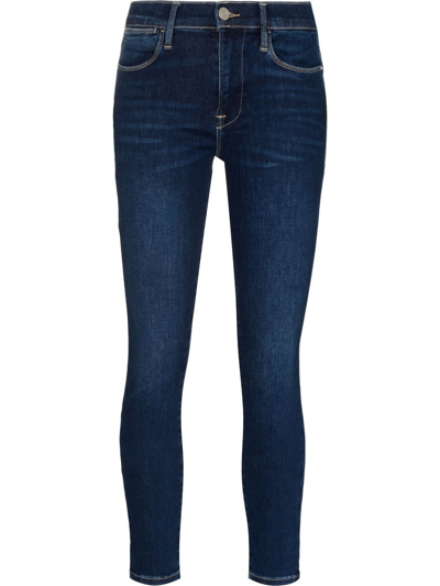 Shop Frame Le High Cropped Skinny Jeans In Blau