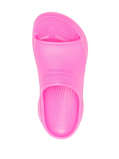 Shop Balenciaga X Crocs™ Platform Slide Sandals In Rosa