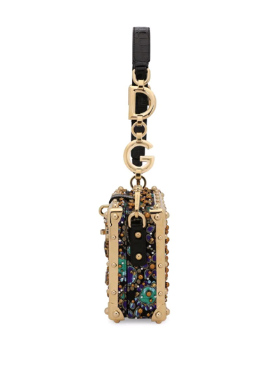 Dolce & Gabbana Dolce Box Embellished Shoulder Bag In Black