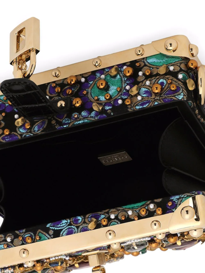 Dolce & Gabbana Dolce Box Embellished Shoulder Bag In Black