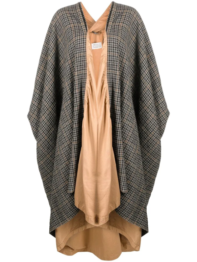 Shop Maison Margiela Multi-panel Long-sleeve Coat In Brown