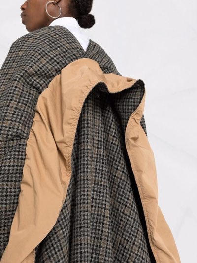 Shop Maison Margiela Multi-panel Long-sleeve Coat In Brown