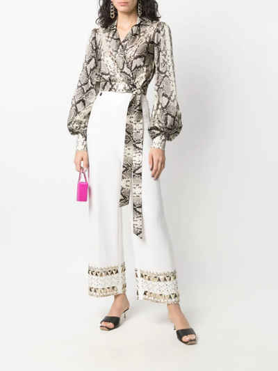 Philipp Plein Cady Gold-studded Trousers In White