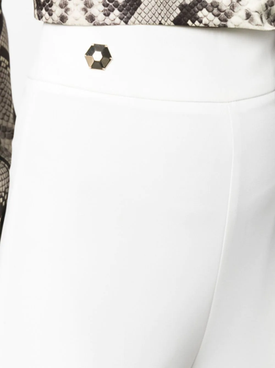 Shop Philipp Plein Cady Gold-studded Trousers In White