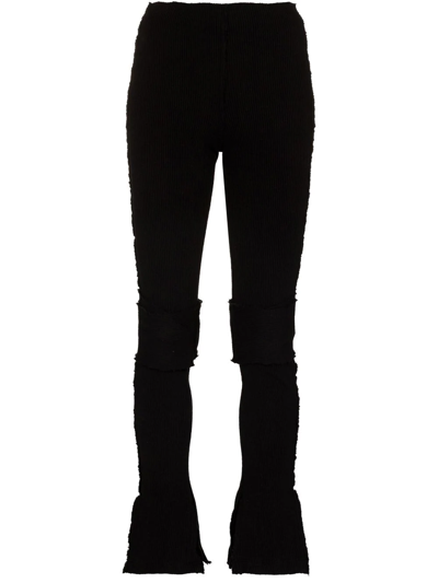 Talia Byre Exposed-seam Slim-fit High-rise Stretch-cotton Trousers In Schwarz
