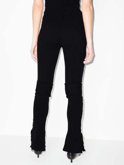 Talia Byre Exposed-seam Slim-fit High-rise Stretch-cotton Trousers In Schwarz
