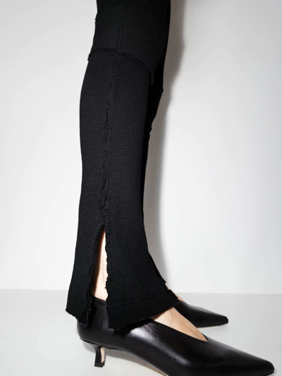 Talia Byre Exposed-seam Slim-fit High-rise Stretch-cotton Trousers In Schwarz
