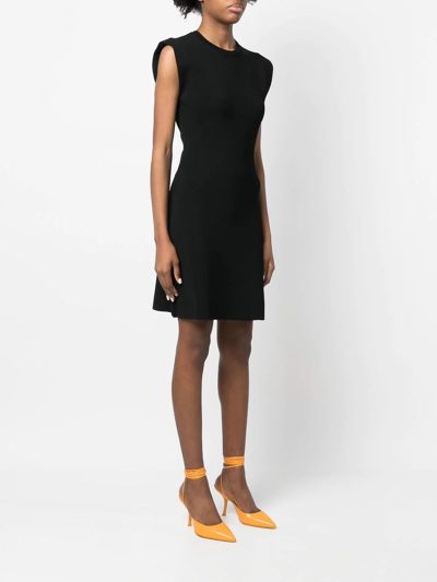 Shop Yves Salomon Fine-ribbed Sleeveless Mini Dress In Schwarz