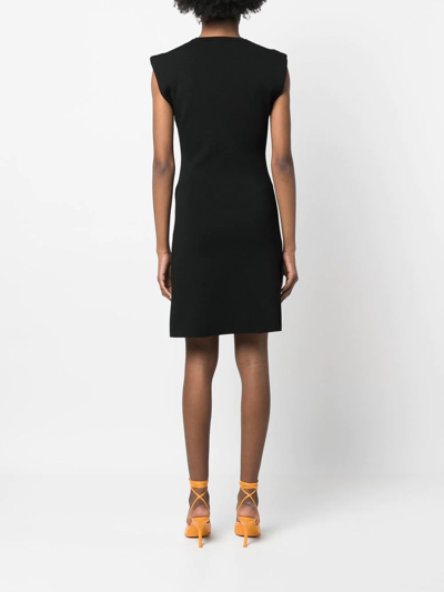 Shop Yves Salomon Fine-ribbed Sleeveless Mini Dress In Schwarz