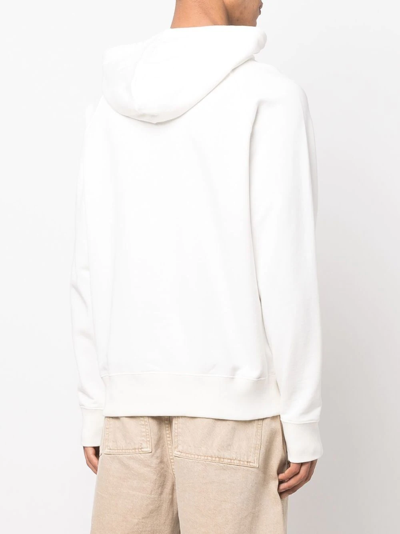 Shop Fay Logo-print Cotton Hoodie In Weiss