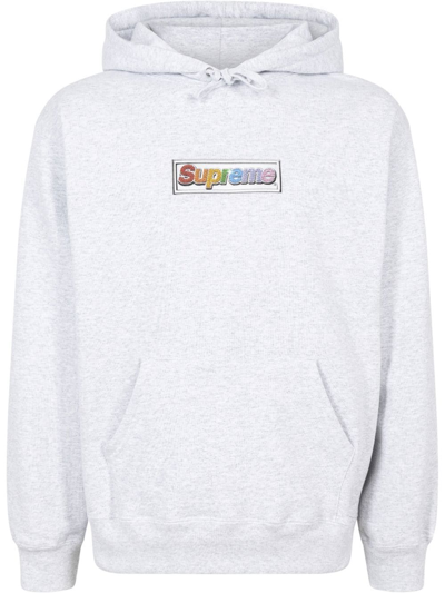 Shop Supreme Bling Box Logo Hoodie In Grau