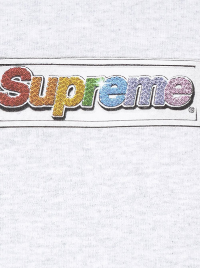 Shop Supreme Bling Box Logo Hoodie In Grau