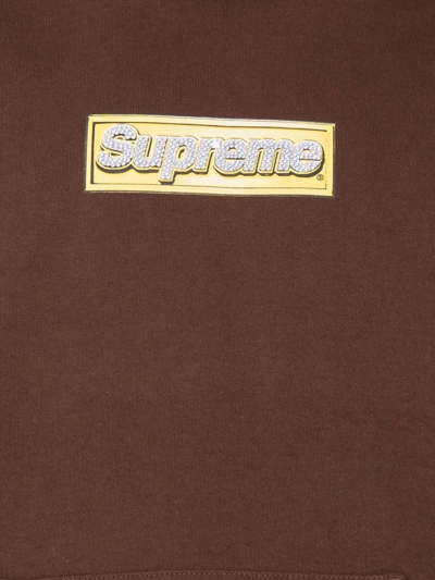 Supreme Bling Box Logo Hoodie In Brown