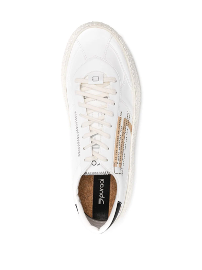 Shop Puraai Lo-top Logo Sneakers In White