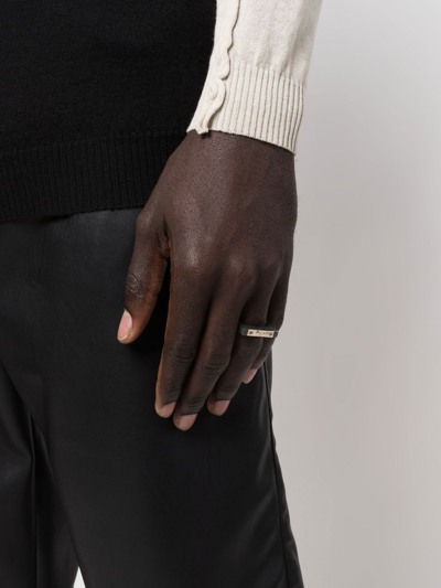 Parts Of Four Two-tone Plate Ring In Silber