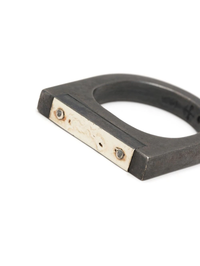 Parts Of Four Two-tone Plate Ring In Silber