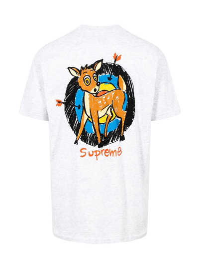 Shop Supreme Deer Crew Neck T-shirt In Grey