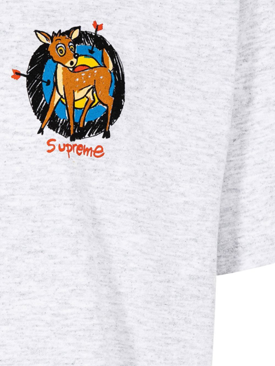Shop Supreme Deer Crew Neck T-shirt In Grey