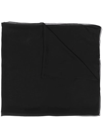 Shop Alberta Ferretti Semi-sheer Silk Scarf In Schwarz