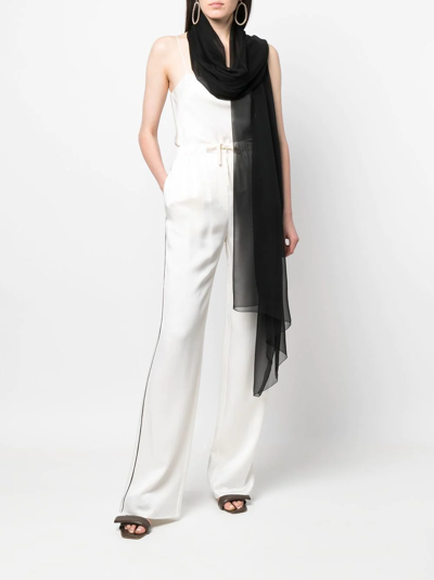 Alberta Ferretti Rectangular Silk Scarf In Schwarz
