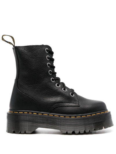 Shop Dr. Martens' Jadon Iii Pisa-leather Platform Boots In Schwarz