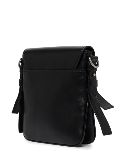 Shop Tod's T-buckle Leather Messenger Bag In Schwarz