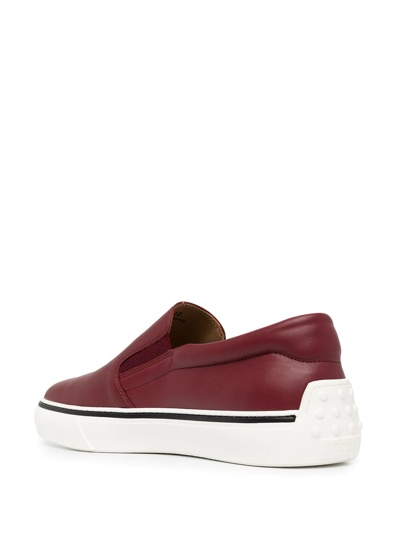 Shop Tod's Chunky-sole Slip-on Sneakers In Red