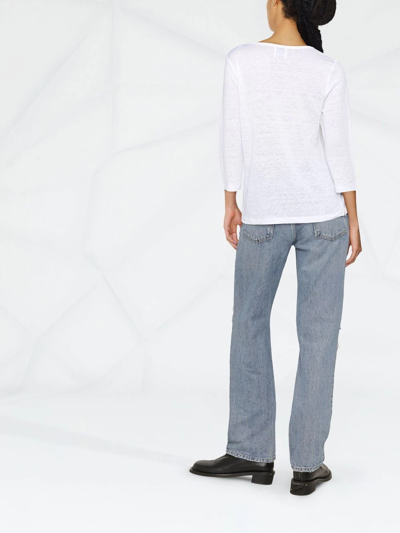Shop Allude Three-quarter Sleeves Top In Weiss