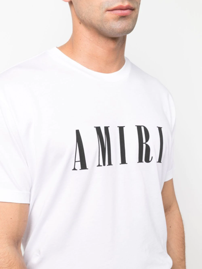 Shop Amiri Logo-print T-shirt In White