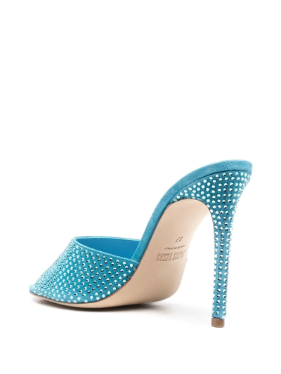 Shop Paris Texas Holly Crystal-embellished Open-toe Mules In Blau