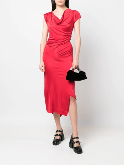 Shop Vivienne Westwood Asymmetric Midi Dress In Rot