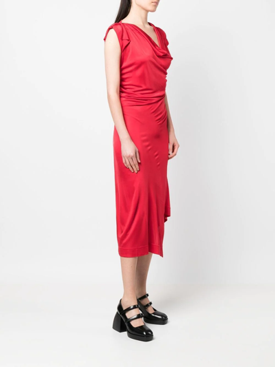 Shop Vivienne Westwood Asymmetric Midi Dress In Rot